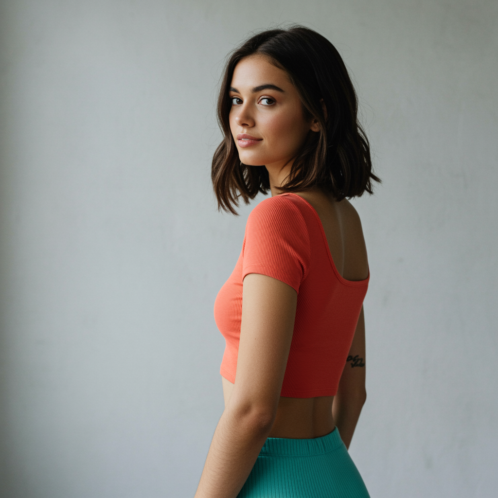 Example of an Acubi outfit featuring minimalist layers and muted colors