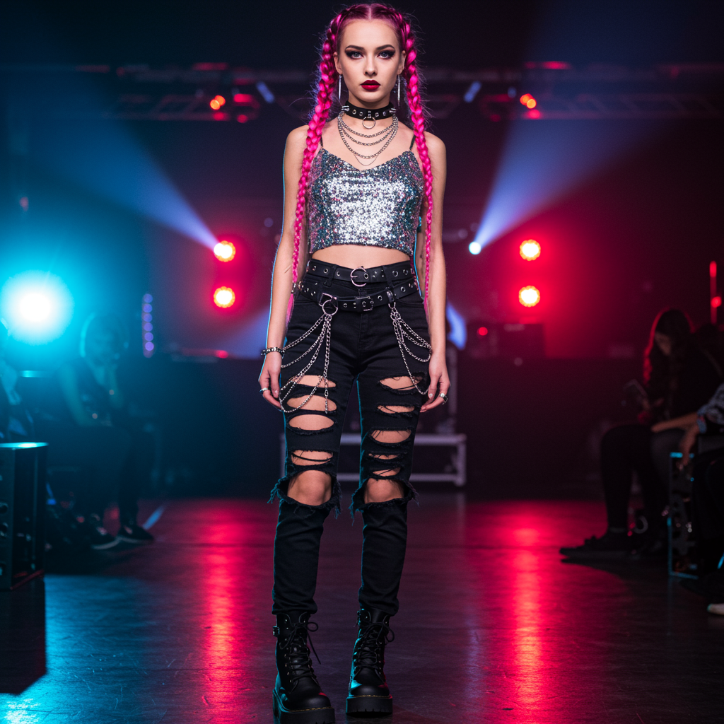 Example of a stylish concert outfit