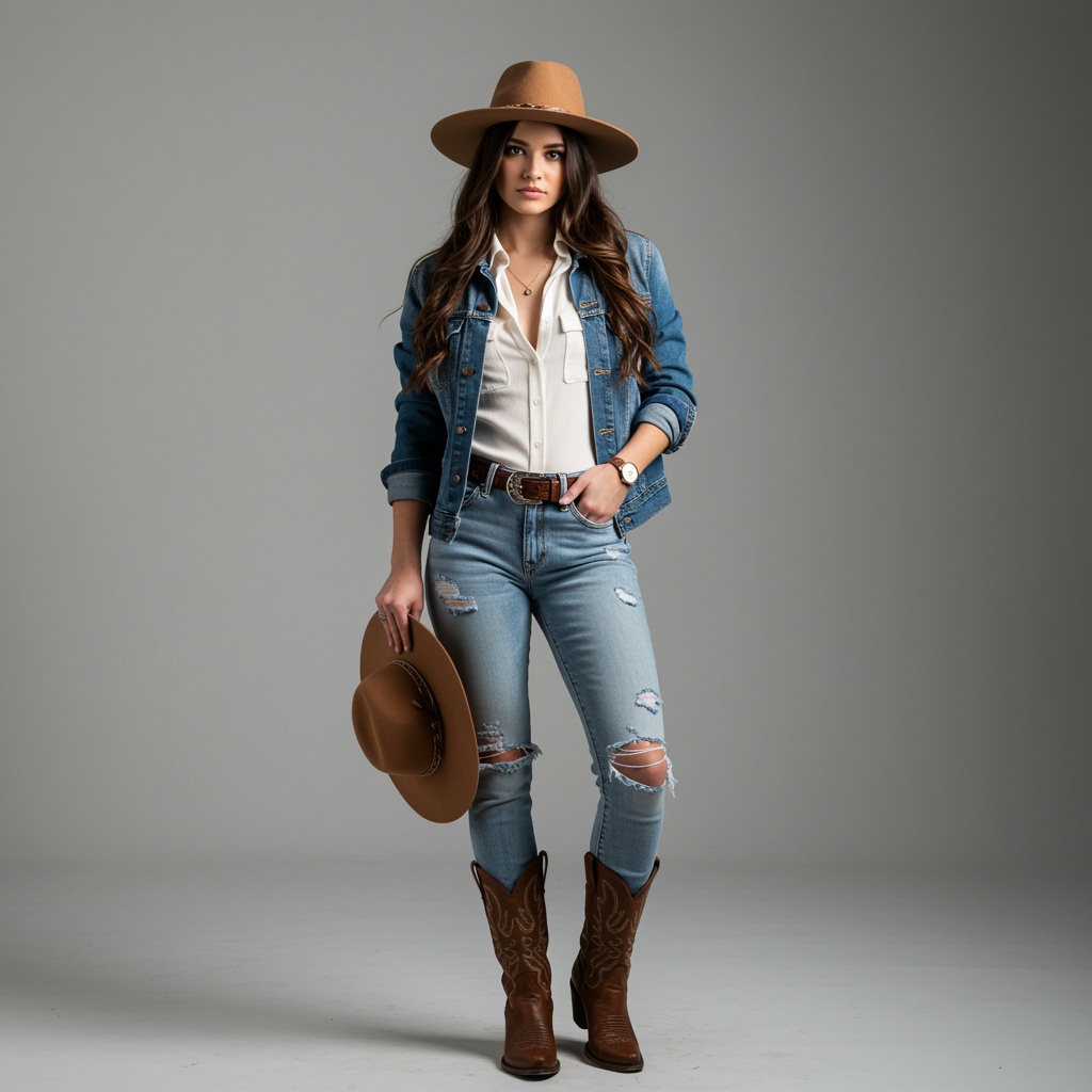 Example of a cowboy or wild west inspired outfit