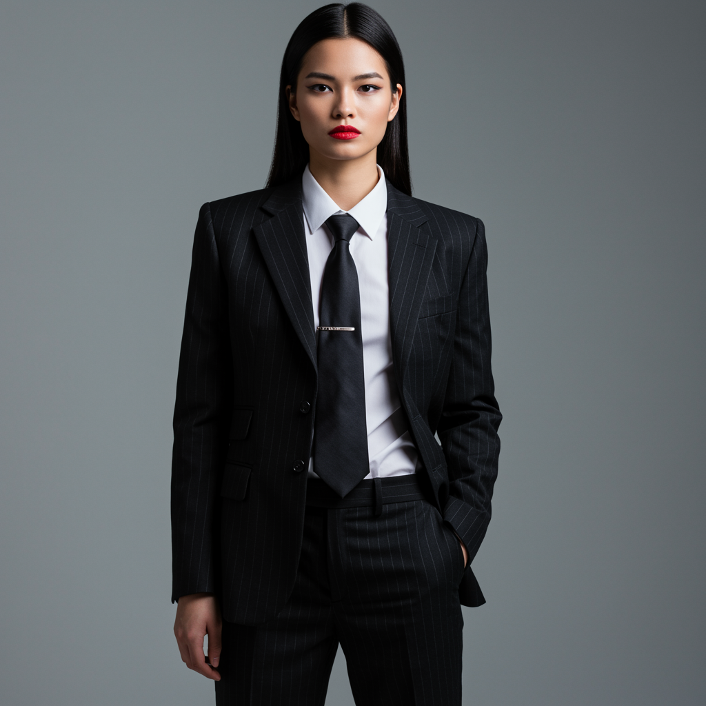 Example of a sharp, mafia-inspired outfit with a suit and fedora