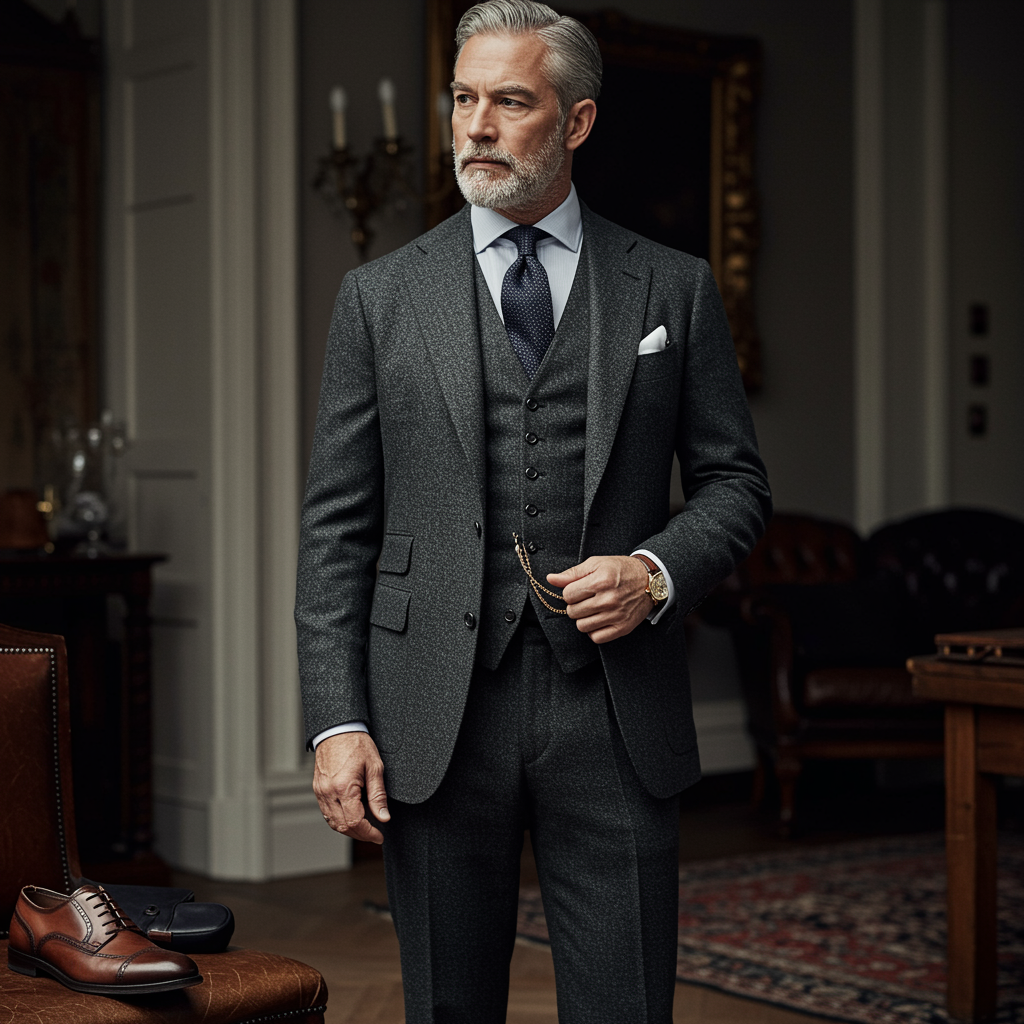 Example of an Old Money aesthetic outfit with timeless, quality pieces